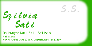 szilvia sali business card